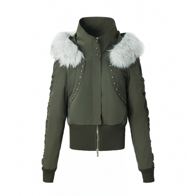 DP短款收腰派克服加厚毛领外套