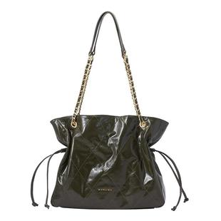 万里马90S油蜡皮锦囊包垃圾袋托特包女慵懒风链条单肩腋下水桶包