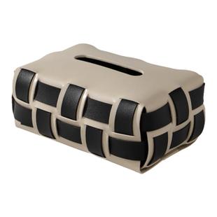 LamomeDeco高档编织纸巾盒轻奢餐桌客厅抽纸盒家用餐巾纸盒茶几