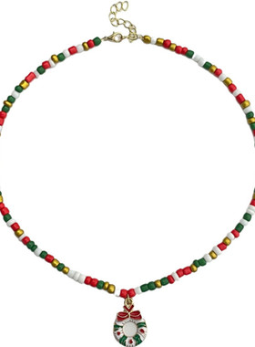 彩色圆珠链女童圣诞礼物儿童项链