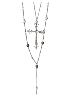 多层十字架高级感甜酷个性毛衣链