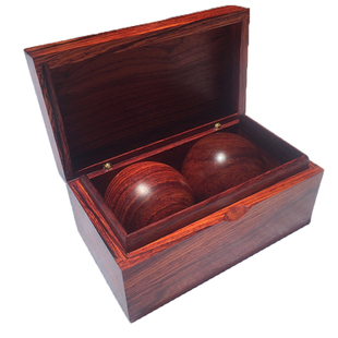 缘创艺缅甸花梨红木手球圆雕大果紫檀手玩件酸枝健身球器盒装包邮