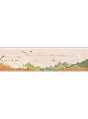 奶油风床头装饰画简约卧室房间背靠金山挂画主卧背景墙壁画高级感