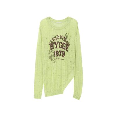 REVAN芮范设计师款浅绿色镂空针织毛衫RL10601125