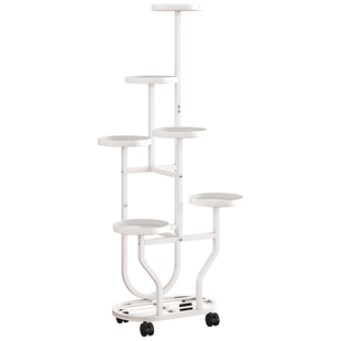 花架子可移动带轮阳台置物架落地式客厅铁艺多层花盆托架室内家用