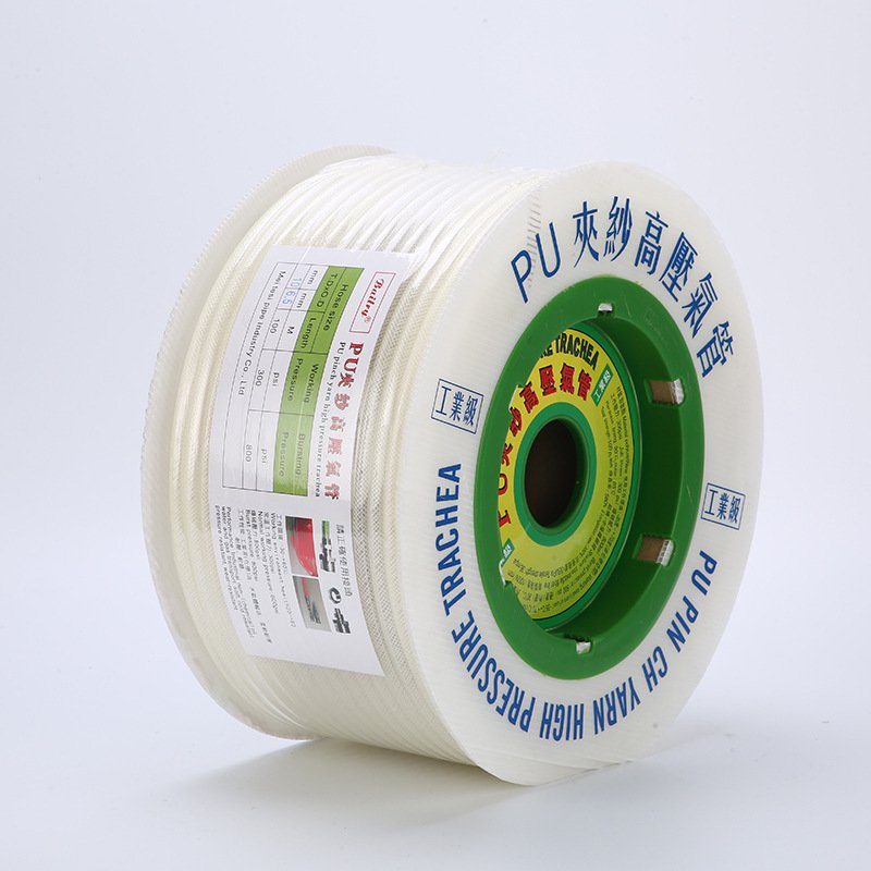 直销pu夹纱网管 空压机耐高压软管聚氨酯pu透明夹纱气管8*5mm