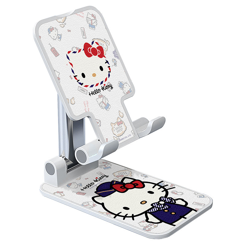佳朗HelloKitty授权适用手机桌面支架三丽鸥2024新款懒人直播ipad平板架子可爱卡通拍摄便携式可折叠kt凯蒂猫