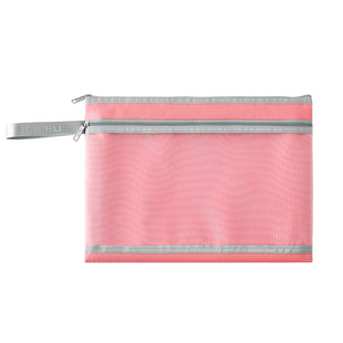 杰利文件袋学生用透明网纱双层拉链式大容量试卷收纳袋a4手提资料袋语文数学科目分类袋补习装书定制印刷logo