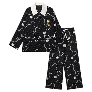 tbh野兽派家居Hello Kitty天丝棉长款家居服套装四季可外穿睡衣女