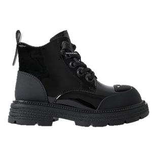 teenmix2025新款春秋黑色洋气英伦风皮靴儿童马丁靴子女童短靴