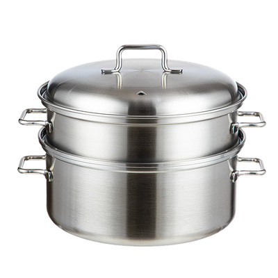 霜山不锈钢蒸锅2层蒸炖一体锅