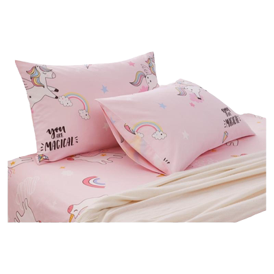 水星家纺萌角马全棉印花对枕套