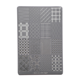 爆款美甲印花钢板带背板格纹星星蕾丝苹果指甲转印钢板美甲工具