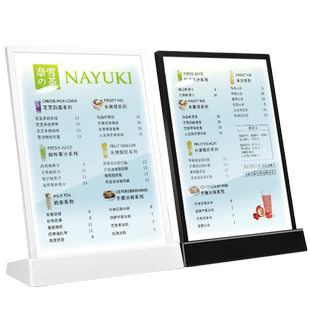 sviao速销宝 发光菜单展示牌奶茶店亚克力台卡菜谱价目表灯箱摆台菜品酒水单台牌高档立牌a4菜单设计制作桌牌