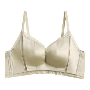 无痕缎面光面内衣女软钢圈调整型防下垂收副乳上托小胸聚拢文胸罩
