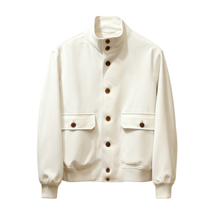 LP/BC同款意式老钱绅士外套羊毛混纺高端男士休闲立领飞行夹克