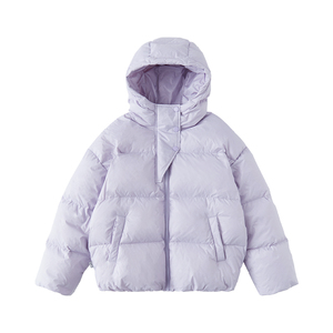 棵初24年冬季新款女童连帽保暖羽绒服中大童防泼水轻盈蓬松面包服