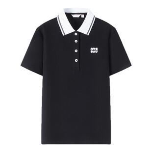 Navigare意大利小帆船夏季白色短袖polo衫女士翻领T恤休闲菠萝衫