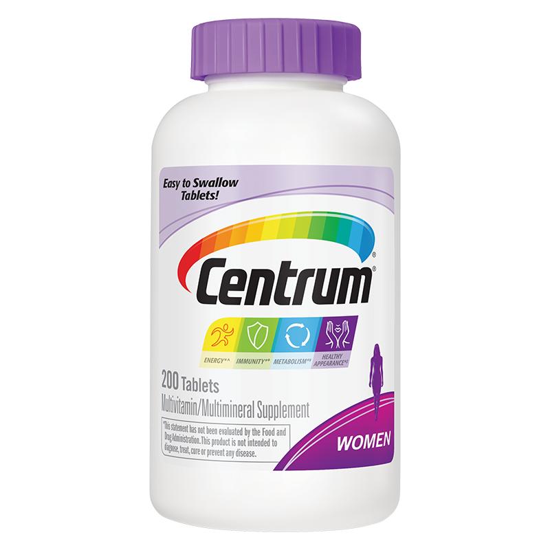Centrum善存海外小紫瓶女士复合维生素女性多种矿物质VC200粒多维