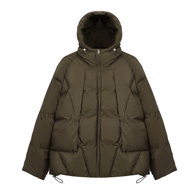 GWIT90白鸭绒连帽复杂剪裁羽绒服