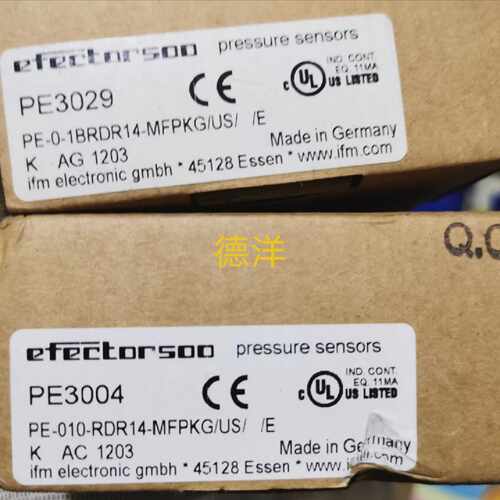 议价Ifm PN3029 易福门全新压力传感器PN-0-1BRBR14-MFPKG/US/ /V