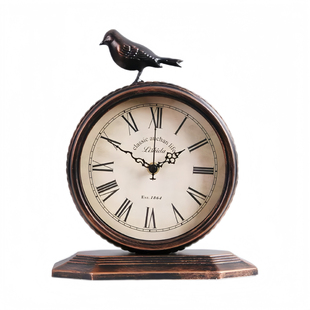 美式复古座钟客厅创意台式钟表摆件时钟老式坐钟桌面摆钟家用台钟