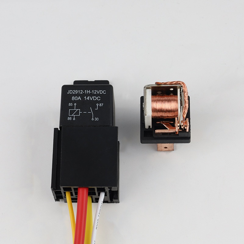 80A塑背纯铜汽车继电器12V/24V插座继电器常厂家现货供应配带线开