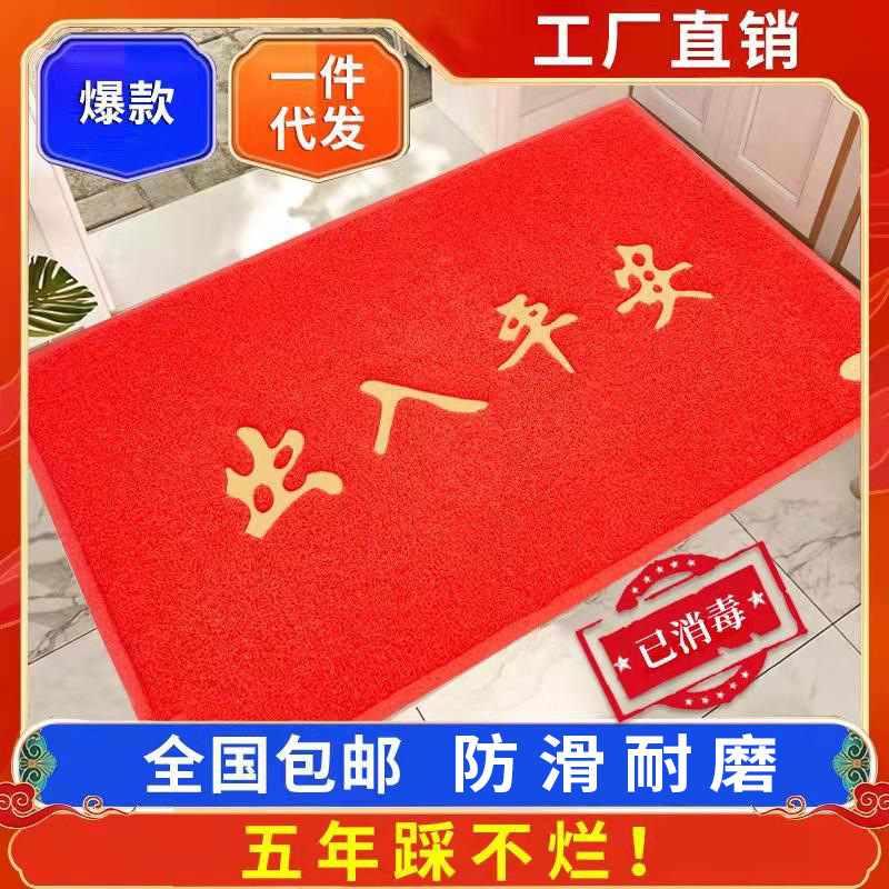 进门地垫丝圈门入户脚垫平安大门口垫地毯出入欢迎光临家用厅防滑