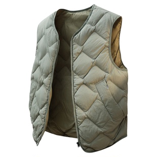 it FIVE CM菱格绗缝羽绒马甲男款外穿冬季轻薄保暖鸭绒坎肩背心女