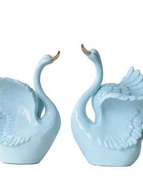 天鹅简约现代风电视柜创意陶瓷