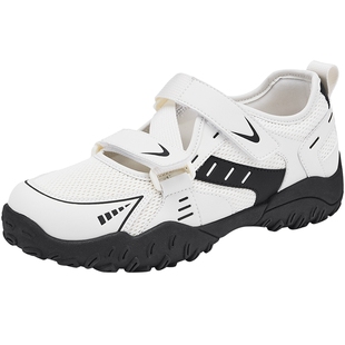 热风厚底休闲鞋女鞋2025年冬新款女士时尚小白鞋子网面透气慢跑鞋