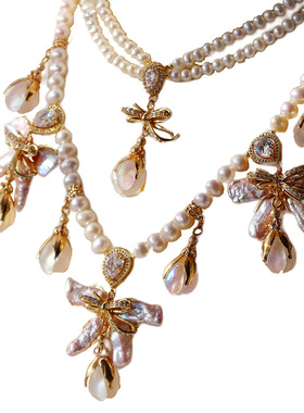 珍珠巴洛克蝴蝶结法式古董珠宝