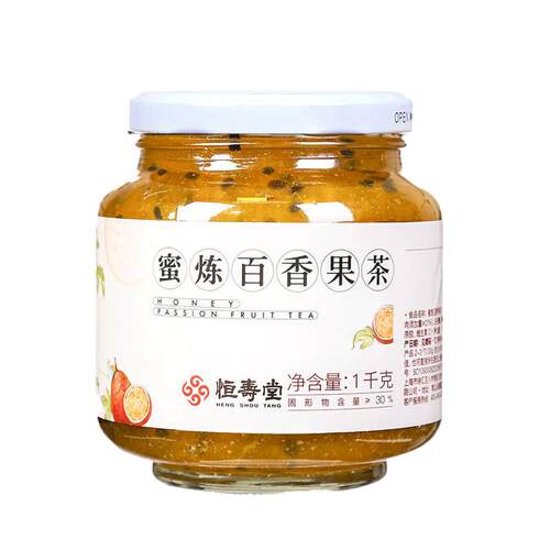6罐恒寿堂蜜炼柚子茶1000g蜜炼百香果茶500g泡水喝的水果茶柠檬茶