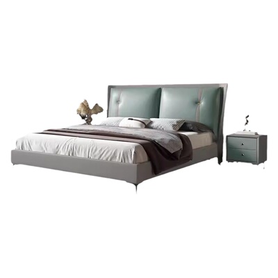 1米8床双人床主卧1.5米皮艺床意式轻奢现代简约皮床软包1.8米婚床