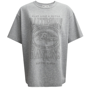 SEASONHIGH x NFL联名摩乌鸦队秋季女士圆领T恤刺绣logo短袖女装