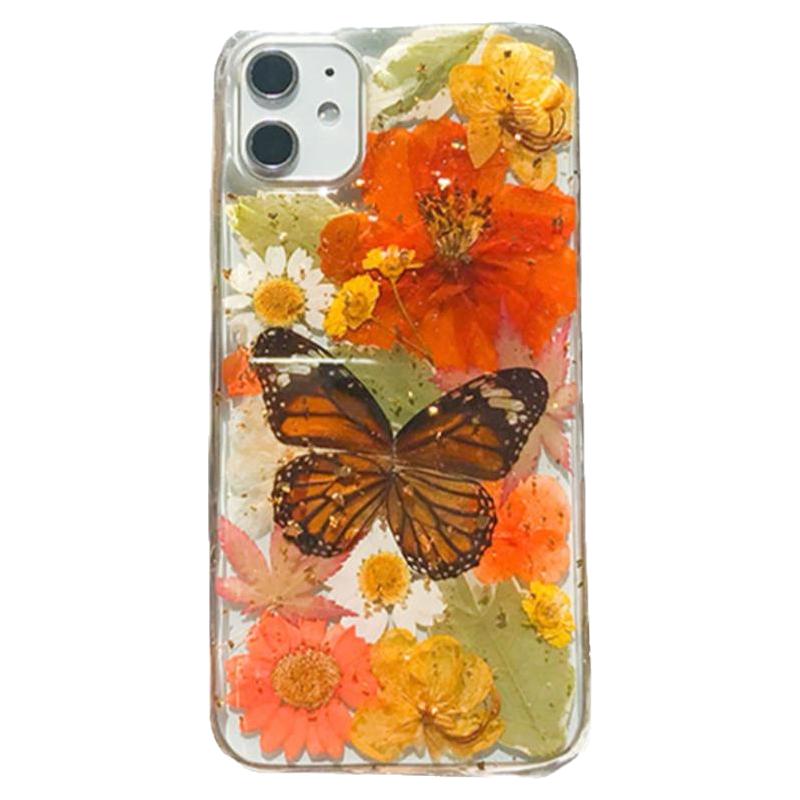 法式复古优雅真蝴蝶标本手机壳永生花手机壳适用于iphone14promax
