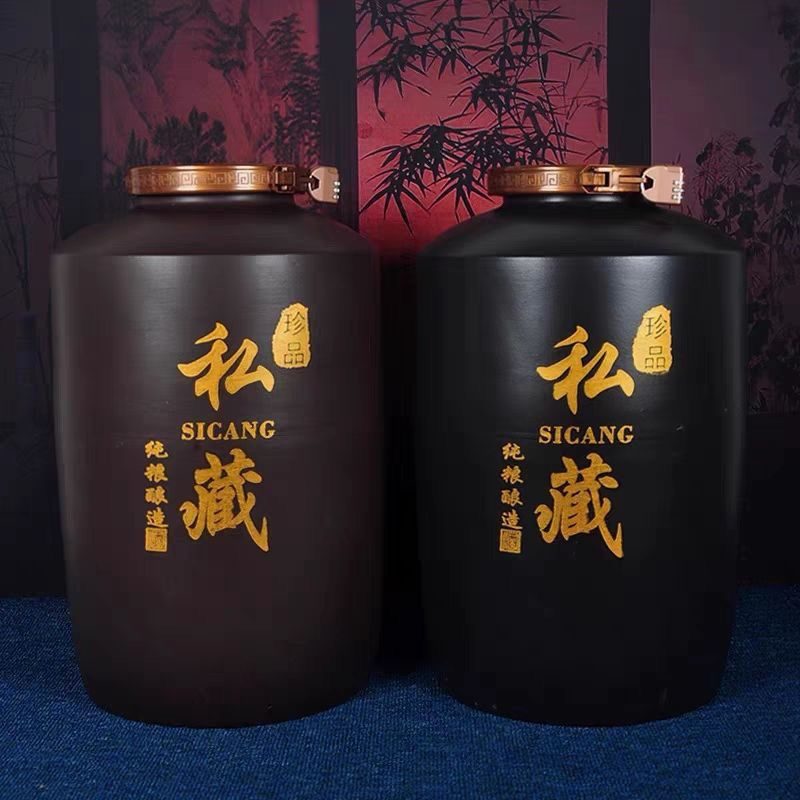 土陶新款酒坛加厚密封酒缸陶瓷酒罐专用存酒私藏高档家用直筒坛50