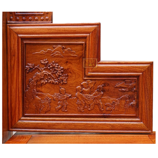 缅甸花梨木中式仿古床大果紫檀红木床实木床百子床结婚床加厚独板