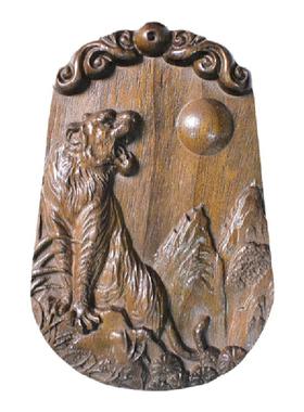 弥刻金丝新款虎啸山林吊坠