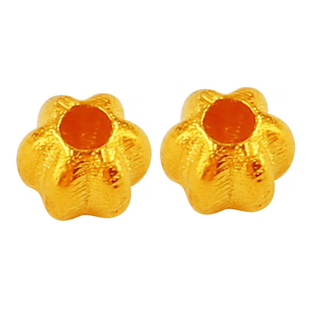 金佛爷18k金手工古法金南瓜珠散珠隔珠diy手链手串珠编绳材料配件