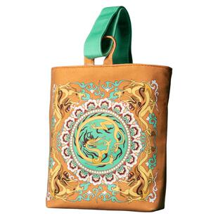 敦煌研究院手提包帆布包小众文艺女男文创中国风包包帆布袋电脑包