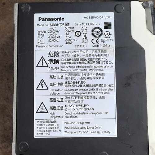 松下伺服驱动器MBDHT2510E，400W，200-240—议价
