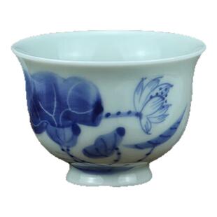 贵和祥 功夫茶杯纯手工绘画陶瓷品茗杯 青花小茶杯家用主人杯包邮