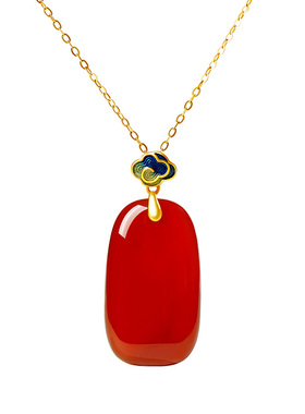 宫里上新红玛瑙无事牌吊坠本命年