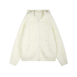 速写男装春秋新款开襟毛衫连帽休闲潮流时尚简约纯色前卫针织衫