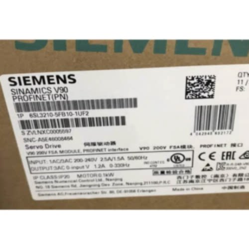 议价6SL3210-5FB10-1UF2西门子V90伺服驱动器0.2KW 6SL32105FB101