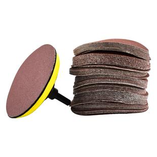 4寸圆形植绒砂纸打磨片手电钻角磨机磨光抛光自粘式木工沙纸磨片