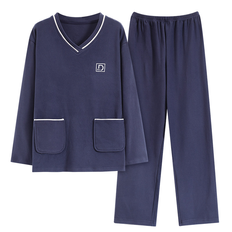 春秋冬季男士德绒睡衣长袖家居服