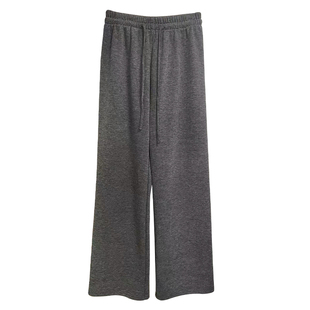 遮胯超显瘦阔腿裤加绒裤子秋冬季加厚保暖女裤直筒裤休闲裤小个子