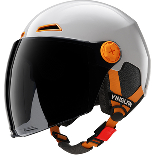 营缆电动摩托车头盔男女3c认证冬夏拆卸两用轻便四季通用安全帽半